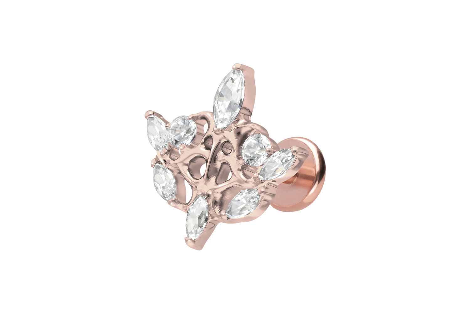 Titan Labret Piercing mit Push Fit GOTISCHES DESIGN